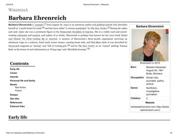 Cover of Barbara Ehrenreich   Wikipedia