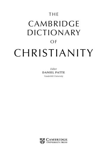 Cover of Cambridge Dictionary of Christianity