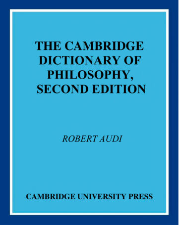 Cover of cambridge dictionary of philosophy