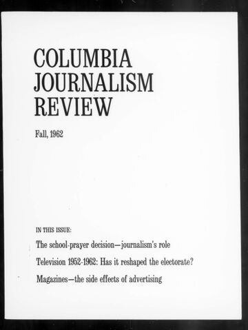 Cover of sim columbia journalism review fall 1962 1 3