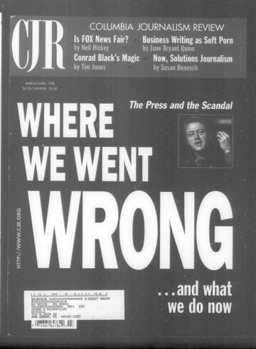 Cover of sim columbia journalism review march april 1998 36 6