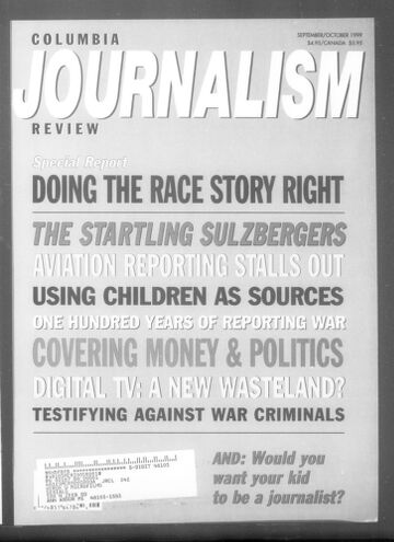 Cover of sim columbia journalism review september october 1999 38 3