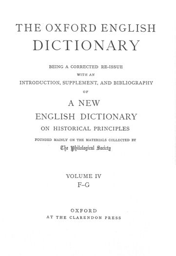 Cover of The Oxford English Dictionary Volume 4   Variant