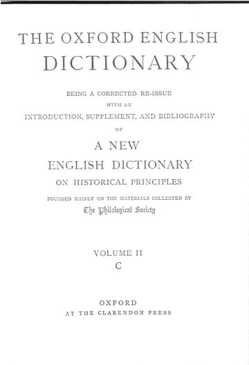 Cover of The Oxford English Dictionary Volume 2   Variant