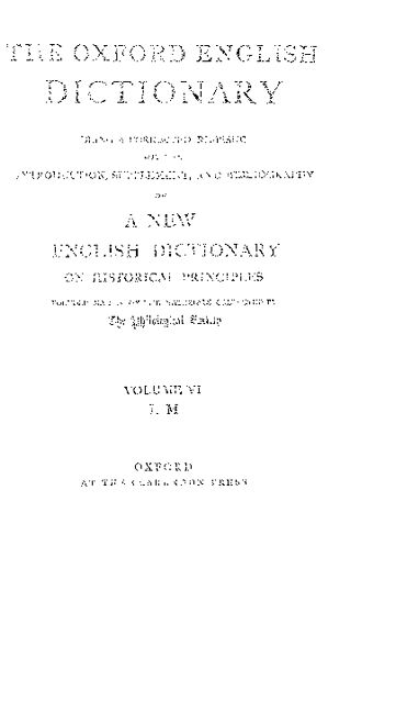 Cover of The Oxford English Dictionary Volume 6   Variant