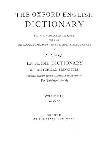 Cover of The Oxford English Dictionary Volume 9   Variant